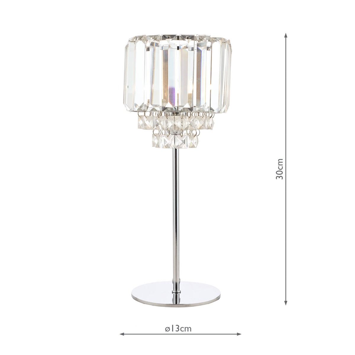 Laura Ashley Vienna Table Lamp Polished Chrome and Crystal