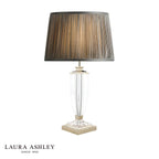 Laura Ashley Carson Medium Table Lamp Polished Nickel & Crystal Base Only