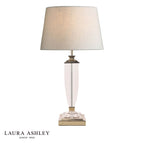Laura Ashley Carson Medium Table Lamp Polished Nickel & Crystal Base Only