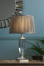 Laura Ashley Carson Medium Table Lamp Polished Nickel & Crystal Base Only