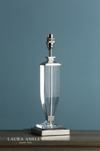Laura Ashley Carson Medium Table Lamp Polished Nickel & Crystal Base Only