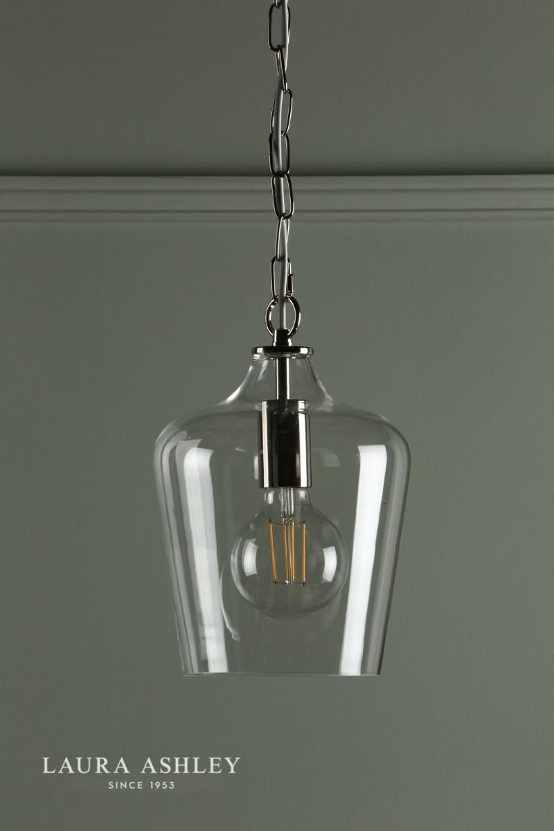 Laura Ashley Ockley Pendant Polished Chrome & Glass