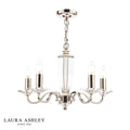 Laura Ashley Carson 5 Light Armed Pendant Polished Nickel and Crystal Fitting Only