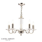 Laura Ashley Carson 5 Light Armed Pendant Polished Nickel and Crystal Fitting Only