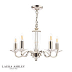 Laura Ashley Carson 5 Light Armed Pendant Polished Nickel and Crystal Fitting Only