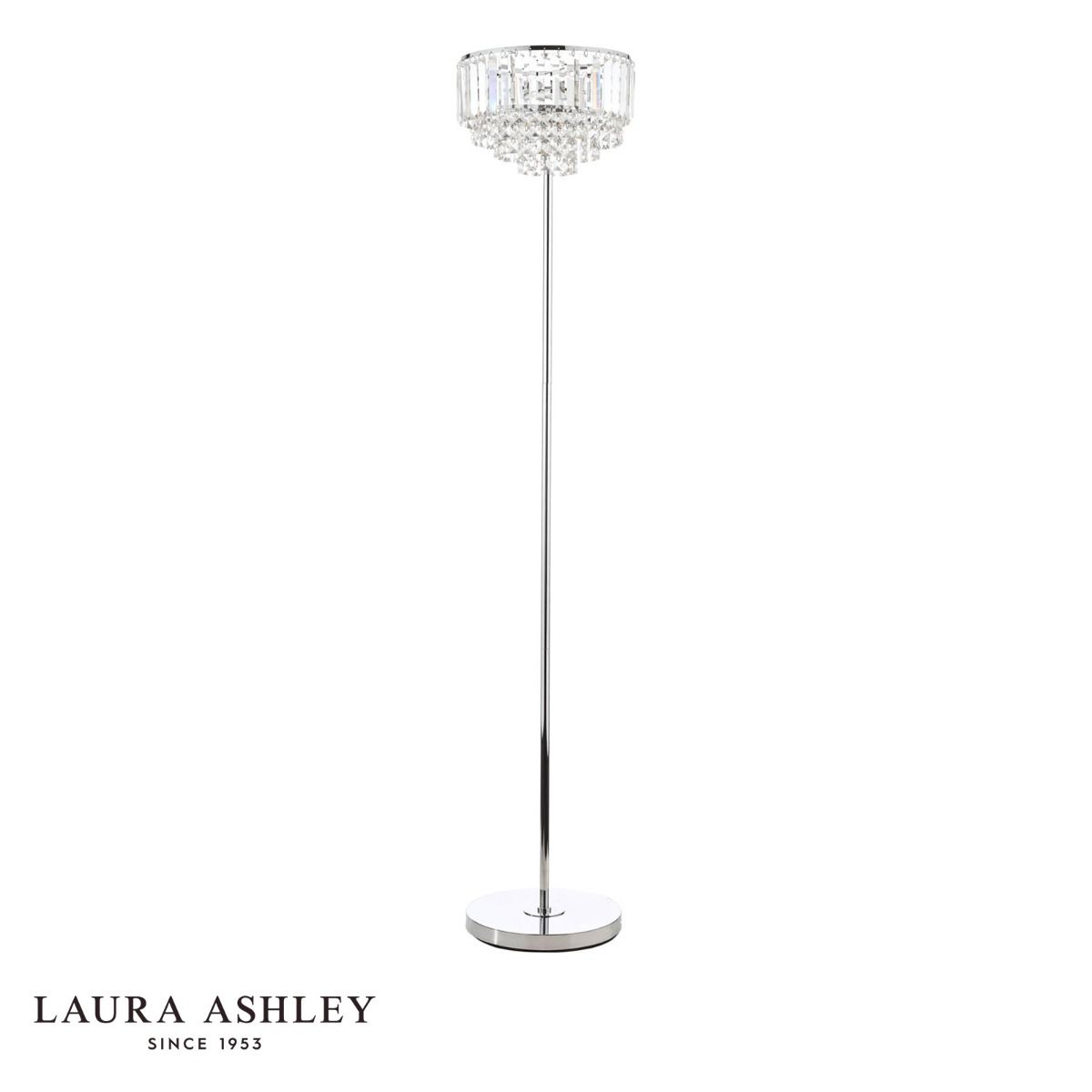 Laura Ashley Vienna 3lt Floor Lamp Crystal & Polished Chrome