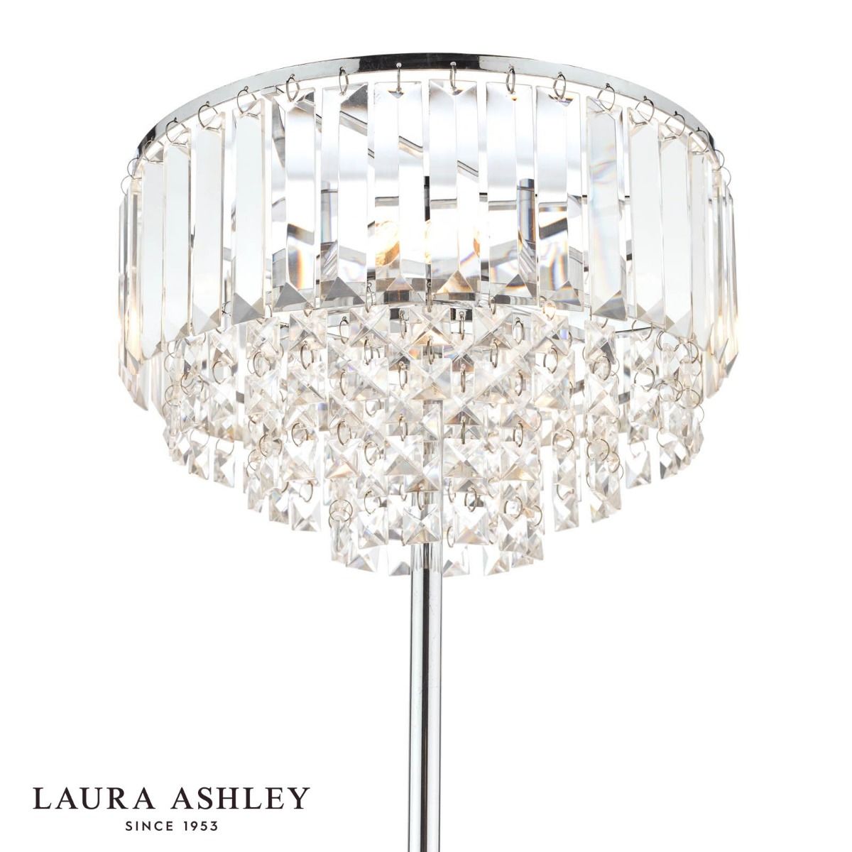 Laura Ashley Vienna 3lt Floor Lamp Crystal & Polished Chrome