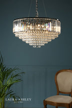 Laura Ashley Vienna 9lt Chandelier Crystal & Polished Chrome