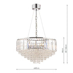 Laura Ashley Vienna 9lt Chandelier Crystal & Polished Chrome