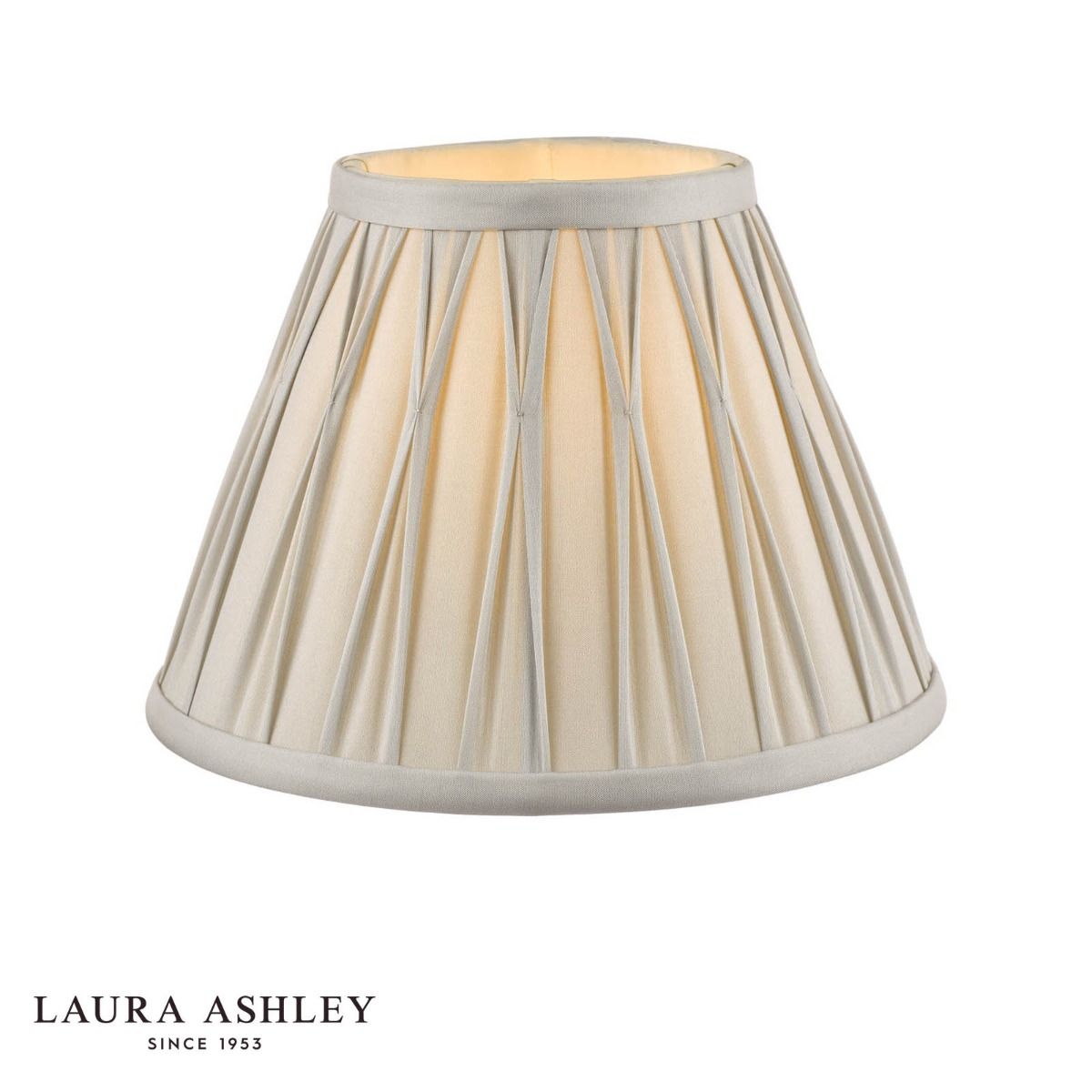 Laura Ashley Fenn Silk Empire Drum Shade Silver 20cm/8 inch