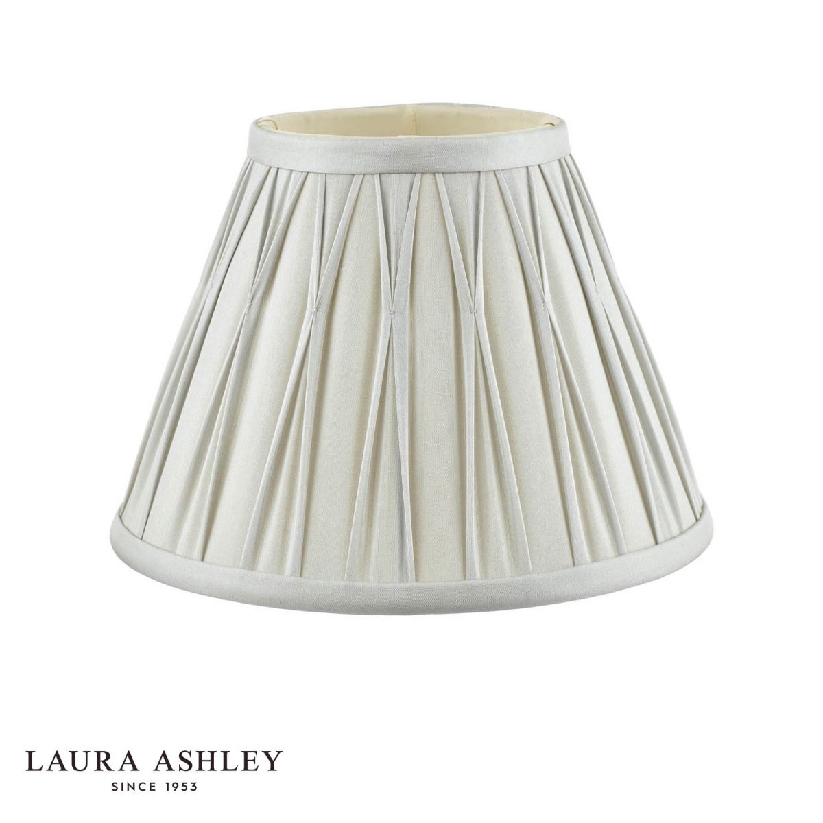 Laura Ashley Fenn Silk Empire Drum Shade Silver 20cm/8 inch