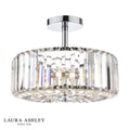 Laura Ashley Fernhurst 3 Light Semi-Flush Crystal and Polished Chrome