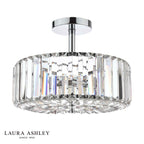 Laura Ashley Fernhurst 3 Light Semi-Flush Crystal and Polished Chrome