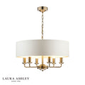 Laura Ashley Sorrento 6 Light Pendant Antique Brass With Ivory Shade