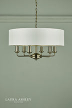 Laura Ashley Sorrento 6 Light Pendant Antique Brass With Ivory Shade