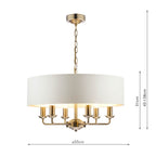 Laura Ashley Sorrento 6 Light Pendant Antique Brass With Ivory Shade