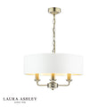 Laura Ashley Sorrento 3 Light Pendant Antique Brass With Ivory Shade