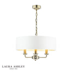 Laura Ashley Sorrento 3 Light Pendant Antique Brass With Ivory Shade