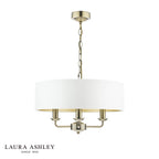 Laura Ashley Sorrento 3 Light Pendant Antique Brass With Ivory Shade
