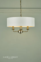 Laura Ashley Sorrento 3 Light Pendant Antique Brass With Ivory Shade