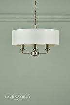 Laura Ashley Sorrento 3 Light Pendant Antique Brass With Ivory Shade