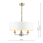 Laura Ashley Sorrento 3 Light Pendant Antique Brass With Ivory Shade