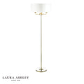 Laura Ashley Sorrento 3 Light Floor Lamp Antique Brass With Ivory Shade