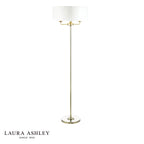 Laura Ashley Sorrento 3 Light Floor Lamp Antique Brass With Ivory Shade