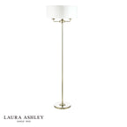 Laura Ashley Sorrento 3 Light Floor Lamp Antique Brass With Ivory Shade