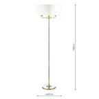 Laura Ashley Sorrento 3 Light Floor Lamp Antique Brass With Ivory Shade
