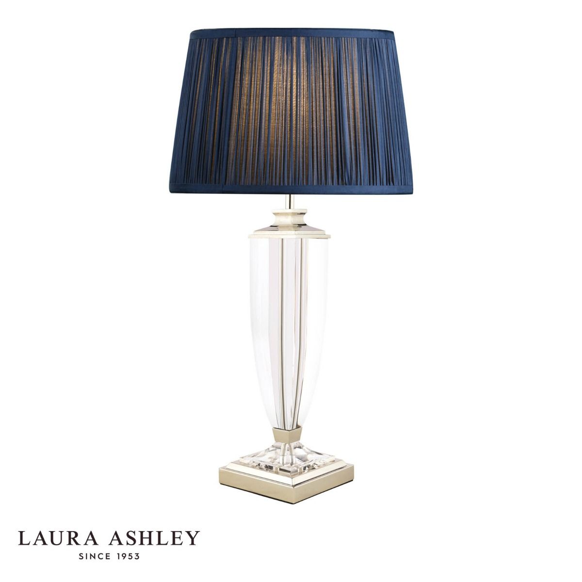 Laura Ashley Carson Large Table Lamp Polished Nickel & Crystal Base Only