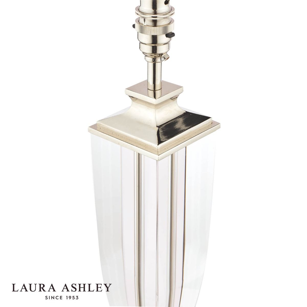 Laura Ashley Carson Large Table Lamp Polished Nickel & Crystal Base Only