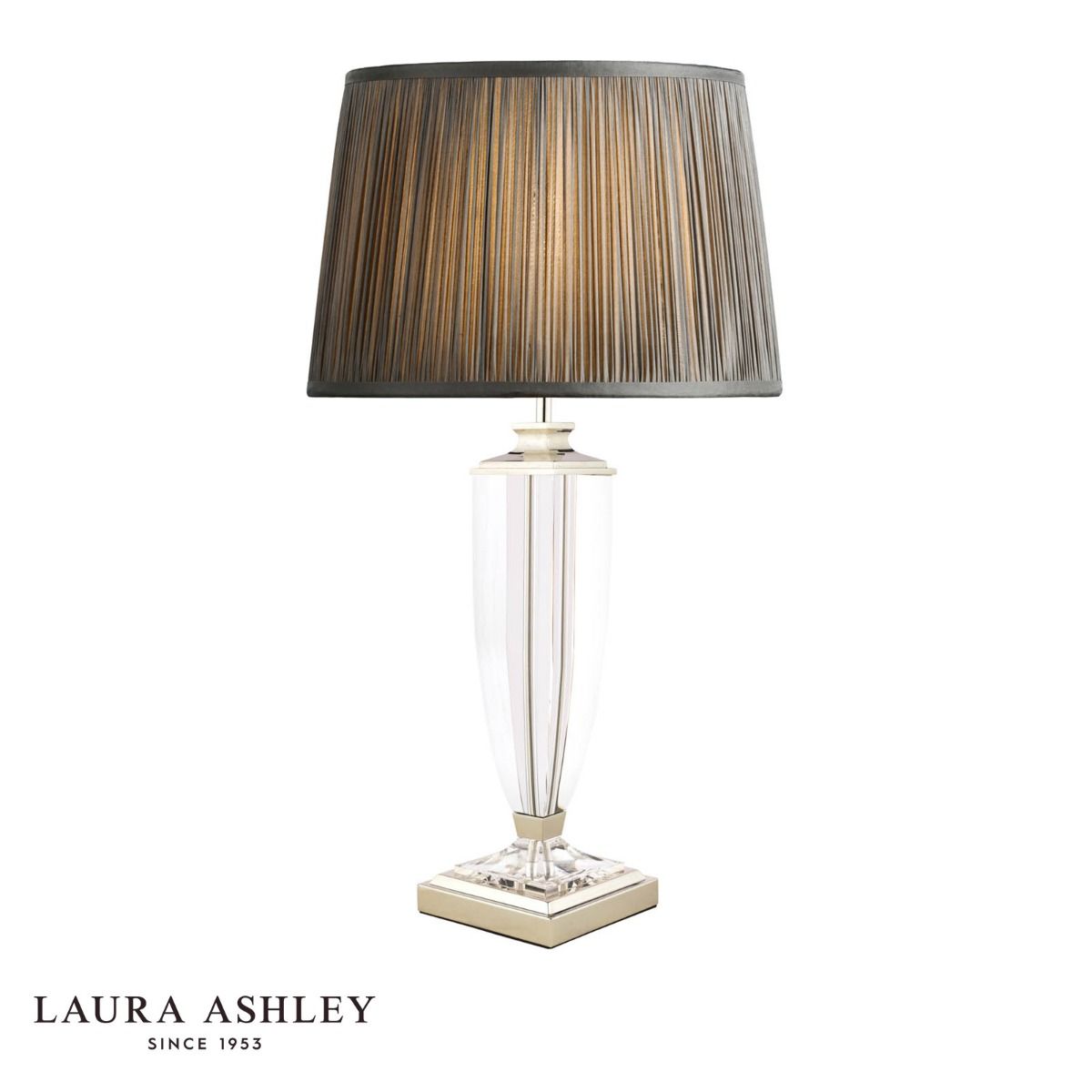 Laura Ashley Carson Large Table Lamp Polished Nickel & Crystal Base Only