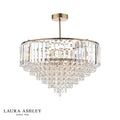Laura Ashley Vienna 5lt Semi Flush Crystal & Antique Brass