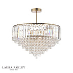 Laura Ashley Vienna 5lt Semi Flush Crystal & Antique Brass