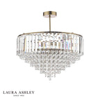 Laura Ashley Vienna 5lt Semi Flush Crystal & Antique Brass