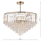 Laura Ashley Vienna 5lt Semi Flush Crystal & Antique Brass