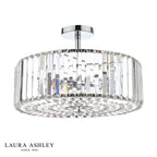 Laura Ashley Fernhurst 4 Light Semi-Flush Crystal and Polished Chrome