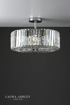 Laura Ashley Fernhurst 4 Light Semi-Flush Crystal and Polished Chrome