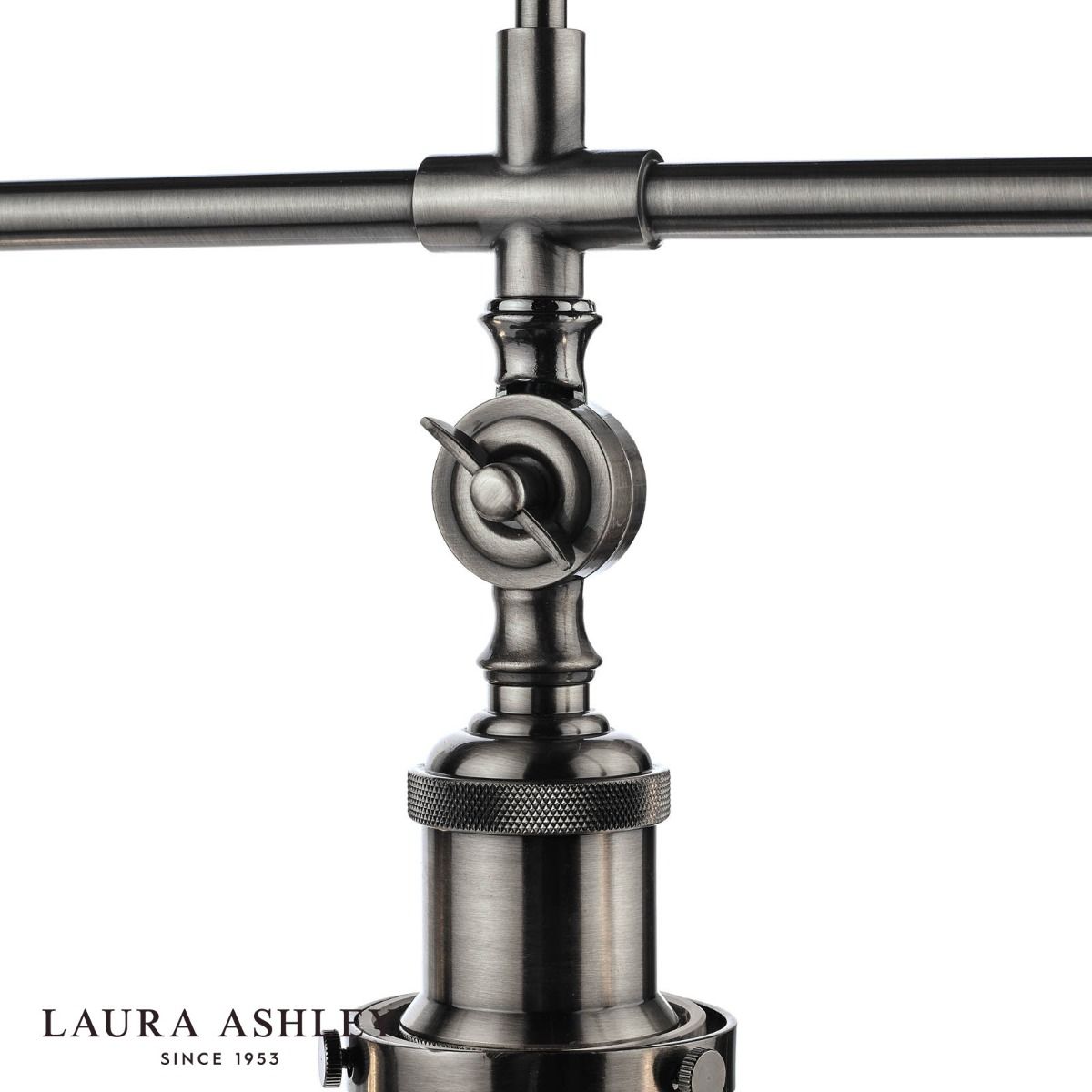 Laura Ashley Isaac 3lt Bar Pendant Satin Nickel Glass