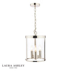 Laura Ashley Selbourne 3lt Lantern Polished Nickel Glass