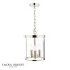 Laura Ashley Selbourne 3lt Lantern Polished Nickel Glass