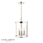 Laura Ashley Selbourne 3lt Lantern Polished Nickel Glass