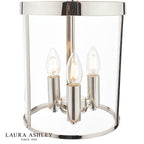 Laura Ashley Selbourne 3lt Lantern Polished Nickel Glass