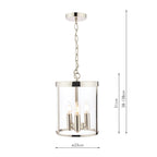 Laura Ashley Selbourne 3lt Lantern Polished Nickel Glass
