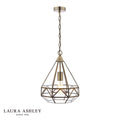 Laura Ashley Zaria Pendant Antique Brass Glass