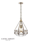 Laura Ashley Zaria Pendant Antique Brass Glass