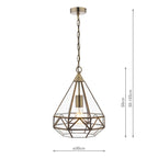 Laura Ashley Zaria Pendant Antique Brass Glass