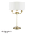 Laura Ashley Sorrento 3 Light Table Lamp Antique Brass With Ivory Shade