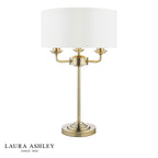 Laura Ashley Sorrento 3 Light Table Lamp Antique Brass With Ivory Shade